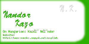 nandor kazo business card